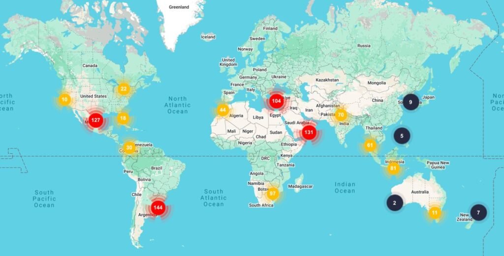 clubs-map-v3 padel clubs worldwide