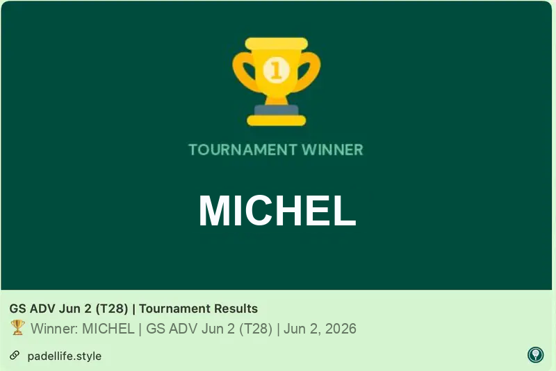 Tournament winner card